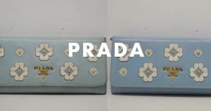 プラダ・サフィアーノ・フラワーモチーフのクリーニング修理の事例